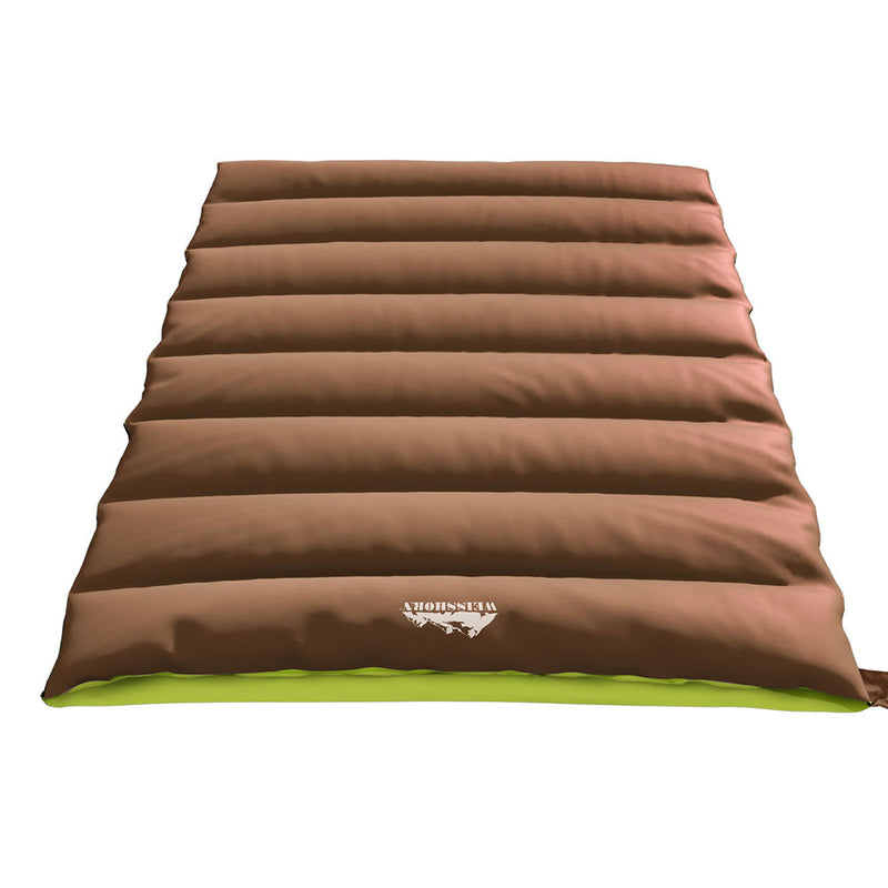 Weisshorn Double Sleeping Bag Thermal -5°C Brown Camping Hiking