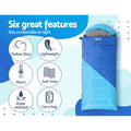 Weisshorn Kids Sleeping Bag 172cm Thermal Blue Camping Hiking