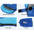 Weisshorn Kids Sleeping Bag 172cm Thermal Blue Camping Hiking