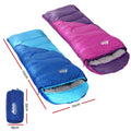 Weisshorn Sleeping Bag Set 2 Kids Single 172cm Thermal Camping
