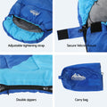 Weisshorn Sleeping Bag Set 2 Kids Single 172cm Thermal Camping