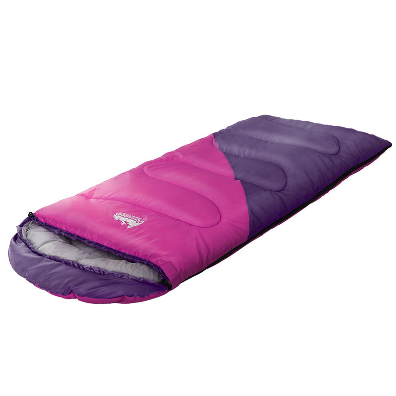 Weisshorn Kids Sleeping Bag 172cm Pink Thermal Camping Hiking