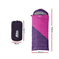 Weisshorn Kids Sleeping Bag 172cm Pink Thermal Camping Hiking