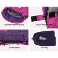 Weisshorn Kids Sleeping Bag 172cm Pink Thermal Camping Hiking