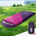 Weisshorn Kids Sleeping Bag 172cm Pink Thermal Camping Hiking