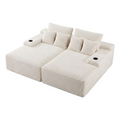 Artiss Double Chaise Lounge Sofa 2-Seater Modular Sofa Lounge Chair Couch Beige