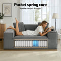 Artiss 2 Seater Sofa Bed Corduroy Loveseat Couch No Assembly