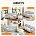 Artiss 2 Seater Modular Sofa Bed Couch Sectional Grey No Assembly