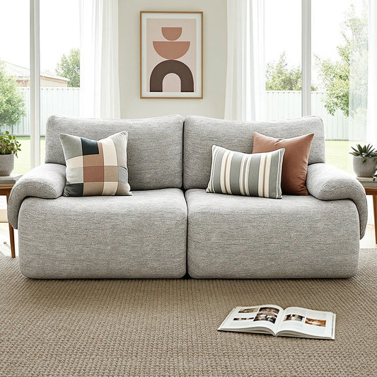 Artiss 2 Seater Modular Sofa Bed Couch Sectional Grey No Assembly
