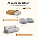 Artiss 2 Seater Modular Sofa Bed Couch Sectional Grey No Assembly