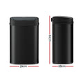 Devanti 50L Automatic Sensor Bin Motion Rubbish Black