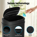 Devanti 50L Automatic Sensor Bin Motion Rubbish Black