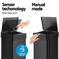 Devanti 50L Sensor Motion Activated Automatic Rubbish Bin Black