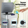 Devanti 50L Motion Sensor Rubbish Bin Automatic Trash Can Silver
