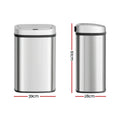 Devanti 50L Sensor Rubbish Bin Automatic Motion Silver