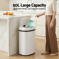 Devanti 50L Motion Sensor Automatic Rubbish Bin White