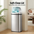 Devanti 60L Automatic Sensor Motion Rubbish Bin Silver