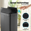 Devanti 70L Automatic Sensor Rubbish Bin Black Touchless Kitchen
