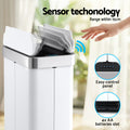 Devanti 70L Automatic Sensor Rubbish Bin Touchless White Kitchen Garbage
