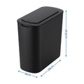 Devanti Automatic Trash Bin 2PCS with Lid 11L Motion Sensor Kitchen Bin Touchless Garbage Can Modern Black Plastic Slim Rubbish Bin with Liner Holder for Kitchen, Home, Office