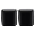 Devanti Automatic Trash Bin 2PCS with Lid 11L Motion Sensor Kitchen Bin Touchless Garbage Can Modern Black Plastic Slim Rubbish Bin with Liner Holder for Kitchen, Home, Office