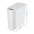 Devanti Automatic Trash Bin 2PCS with Lid 11L Motion Sensor Kitchen Bin Touchless Garbage Can Modern White Plastic Slim Rubbish Bin with Liner Holder for Kitchen, Home, Office