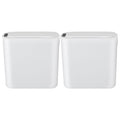 Devanti Automatic Trash Bin 2PCS with Lid 11L Motion Sensor Kitchen Bin Touchless Garbage Can Modern White Plastic Slim Rubbish Bin with Liner Holder for Kitchen, Home, Office