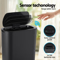Devanti 25L Automatic Trash Bin Motion Sensor Black