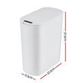 Devanti Automatic Trash Bin with Lid 21L Motion Sensor Kitchen Bin Touchless Garbage Can Plastic Slim Rubbish Bin with Liner Holder for Kitchen, Home, Office, White