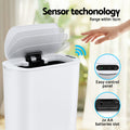 Devanti 25L Motion Sensor Automatic Trash Bin White Kitchen