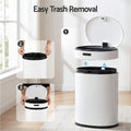 Devanti 20L Automatic Sensor Bin Touchless Rubbish Waste Bin White Kitchen