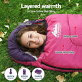 Weisshorn Single Sleeping Bag 213cm Pink Thermal Camping Hiking