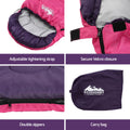 Weisshorn Single Sleeping Bag 213cm Pink Thermal Camping Hiking