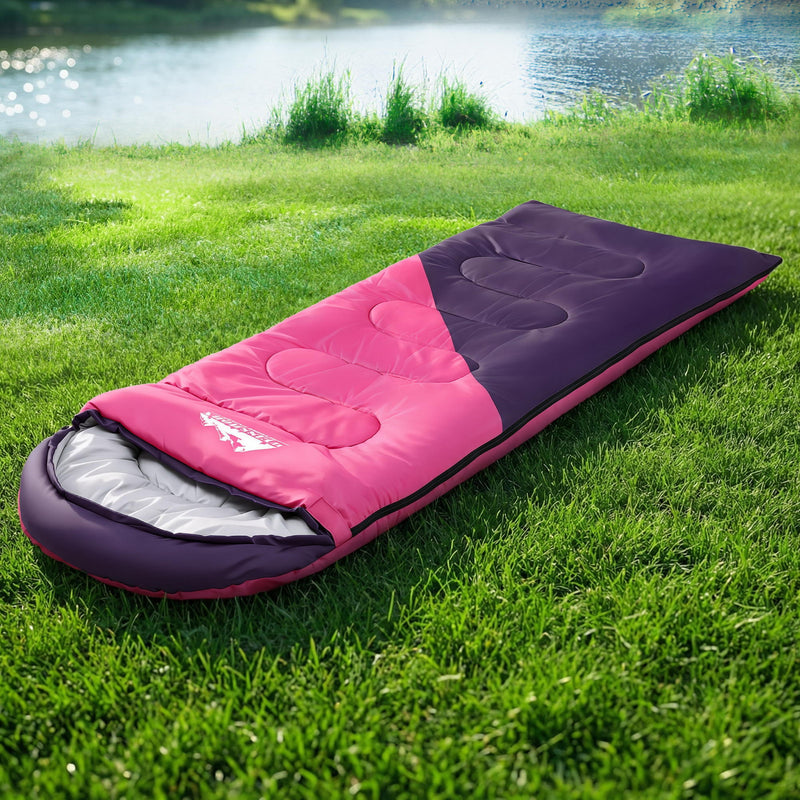 Weisshorn Single Sleeping Bag 213cm Pink Thermal Camping Hiking