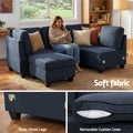 Artiss 5-seater Modular Sofa Chaise Dark Grey