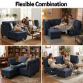 Artiss 5-seater Modular Sofa Chaise Dark Grey