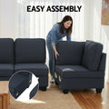 Artiss 4 Seater Modular Sofa Chaise Lounge Dark Grey