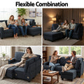 Artiss 4 Seater Modular Sofa Chaise Lounge Dark Grey