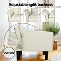 Artiss 3 Seater Sofa Bed Tufted Beige Faux Linen
