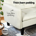Artiss 3 Seater Sofa Bed Tufted Beige Faux Linen
