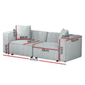 Artiss Modular Sofa Chaise 2-Seater Grey Lounge