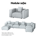 Artiss Modular Sofa Chaise 2-Seater Grey Lounge
