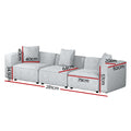 Artiss Modular Sofa Chaise 3-Seater Grey Lounge Couch