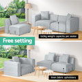 Artiss Modular Sofa Chaise 3-Seater Grey Lounge Couch