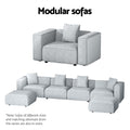 Artiss Modular Sofa Chaise 3-Seater Grey Lounge Couch