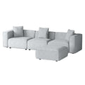 Artiss 4 Seater Modular Sofa Chaise Grey