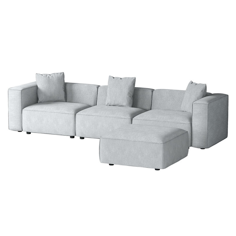 Artiss 4 Seater Modular Sofa Chaise Grey