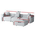 Artiss 4 Seater Modular Sofa Chaise Grey