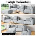 Artiss 4 Seater Modular Sofa Chaise Grey