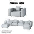 Artiss 4 Seater Modular Sofa Chaise Grey